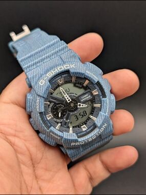 Casio G-Shock Blue Denim Pattern Shock Resistant Watch